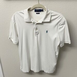 Polo by Ralph Lauren White Polo with Teal Pony Embroidery